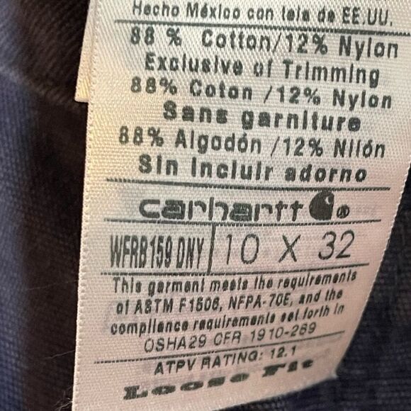 Carhart nfpa 2112 navy pants flame resistant, size 10 - Picture 13 of 15